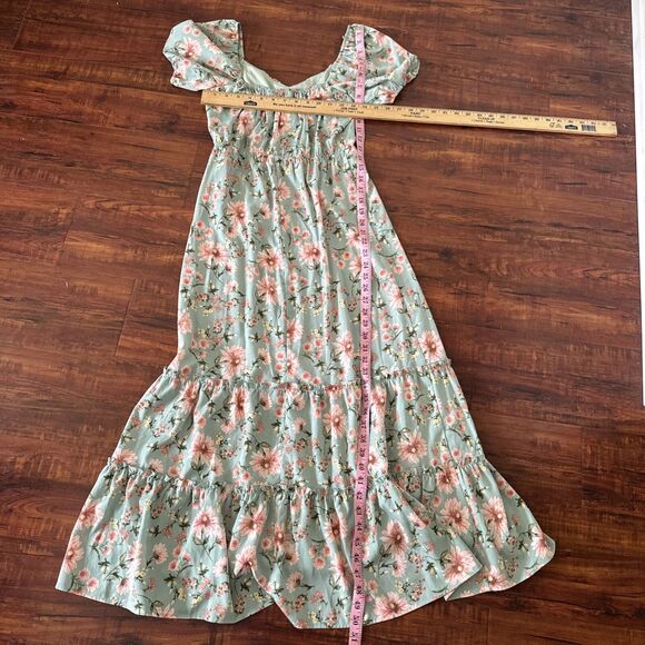 Womens Small Floral Milkmaid Dress Cottagecore Boho Coquette Soft Girl Style - Picture 14 of 16